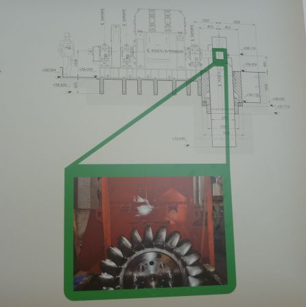Vue interne d'une turbine